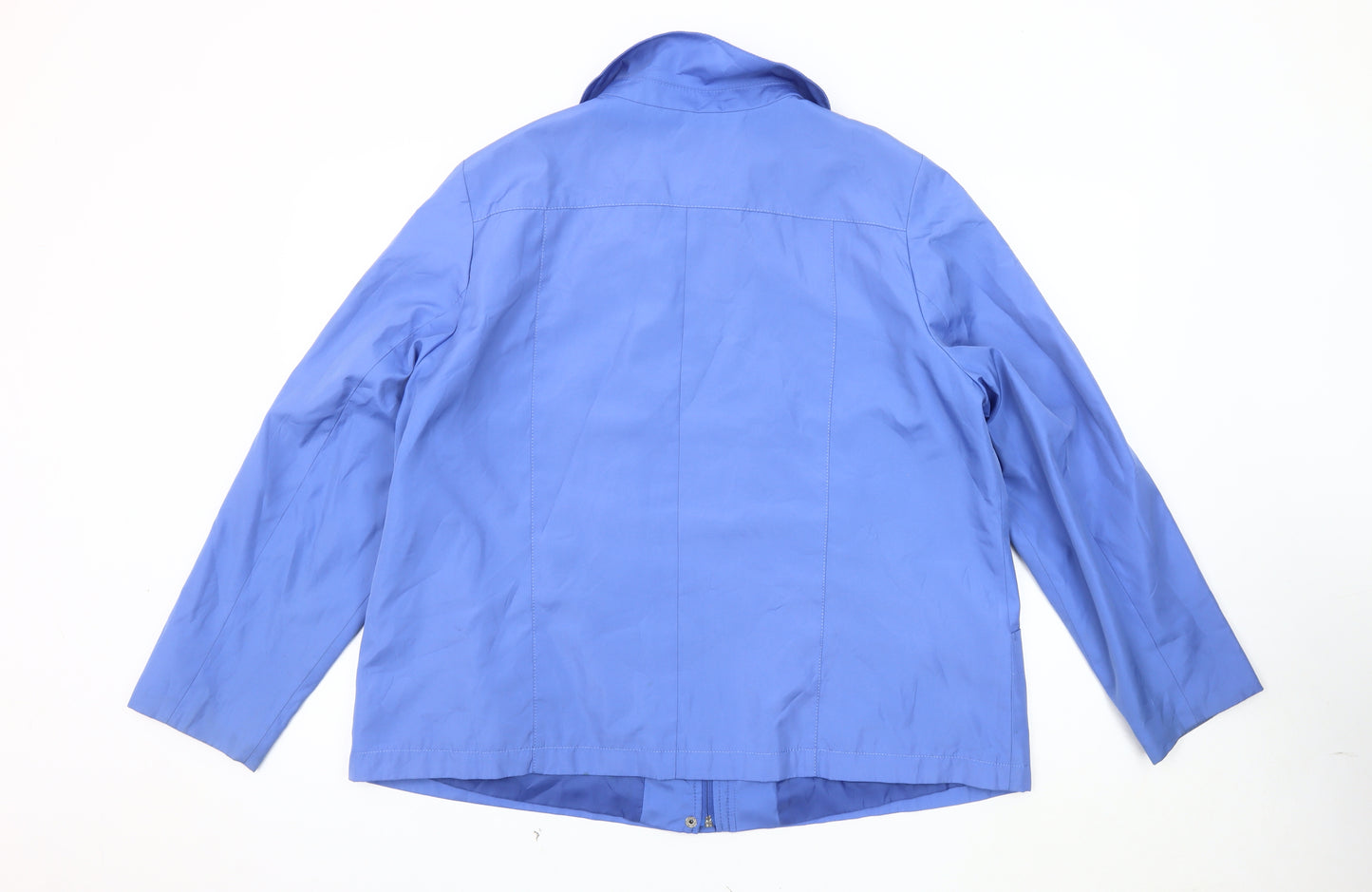 Bm Women's Blue Basic Jacket L Casual Zip