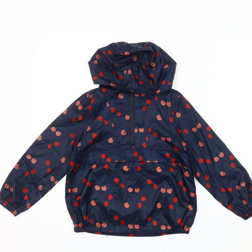 Marks and Spencer Girls Blue Hooded Anorak 7-8 Years