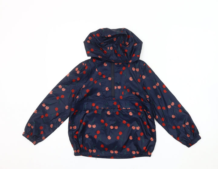 Marks and Spencer Girls Blue Hooded Anorak 7-8 Years