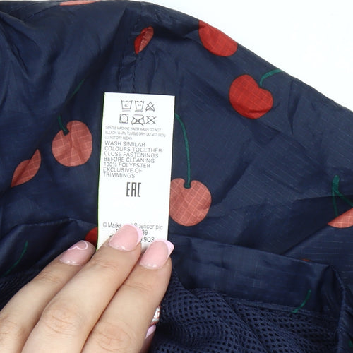 Marks and Spencer Girls Blue Hooded Anorak 7-8 Years