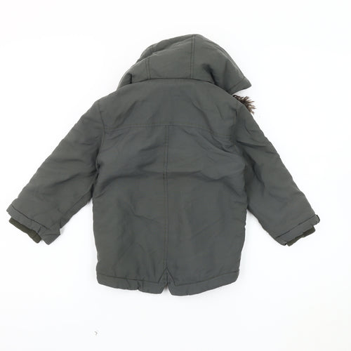 Marks and Spencer Boys Green Parka 2-3 Years Hooded Coat