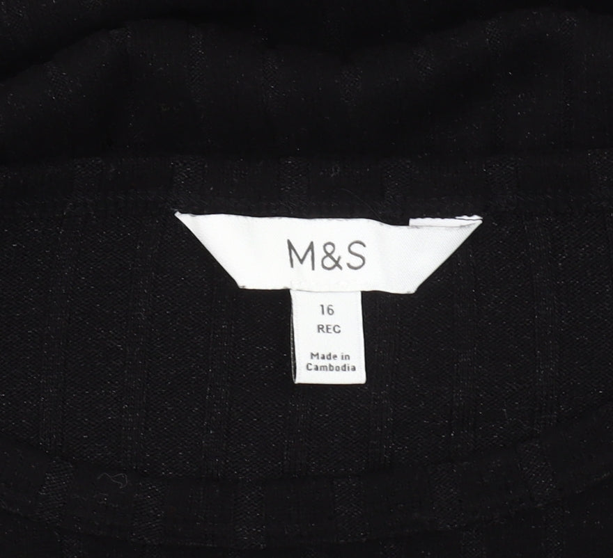 Marks and Spencer Women's Black Knit Dress Size 16