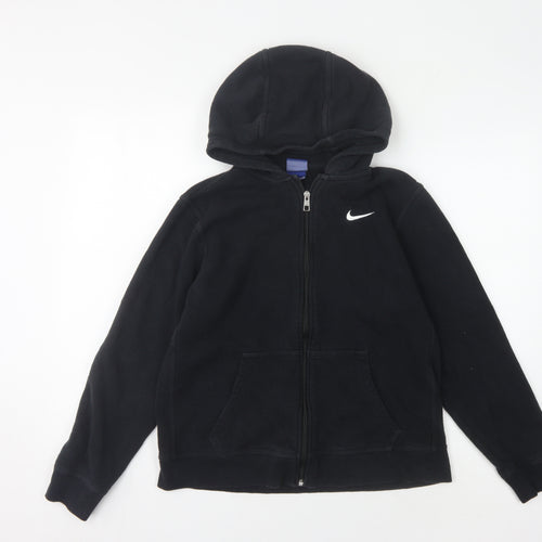 Nike Boys Black Hoodie, XL, Full Zip, Cotton Blend