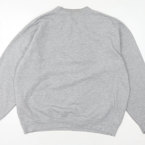 DMC World Men's Grey Graphic Pullover Sweatshirt L