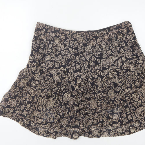 Fat Face Women's Black Floral Skirt Size 14