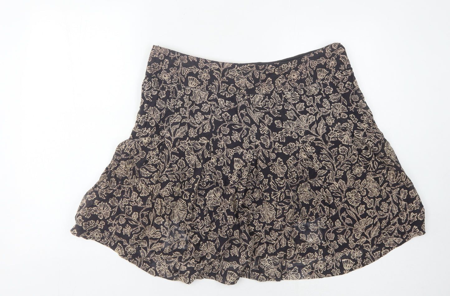 Fat Face Women's Black Floral Skirt Size 14