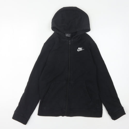 Nike Boys Black Full Zip Hoodie - Size L, Logo Accent
