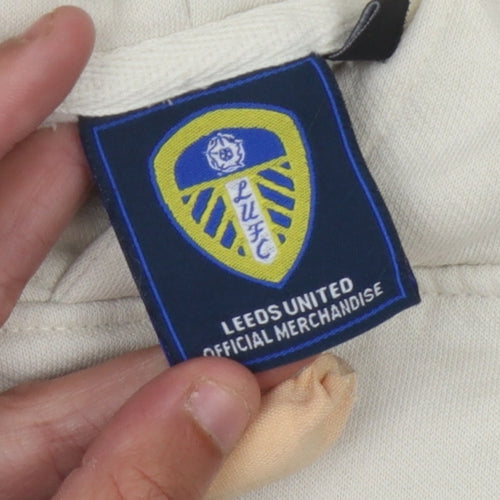 Leeds United Boys Beige Pullover Hoodie 9-10 Years