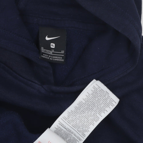 Nike Boys Blue Pullover Hoodie, XL, Fleece, Logo Design