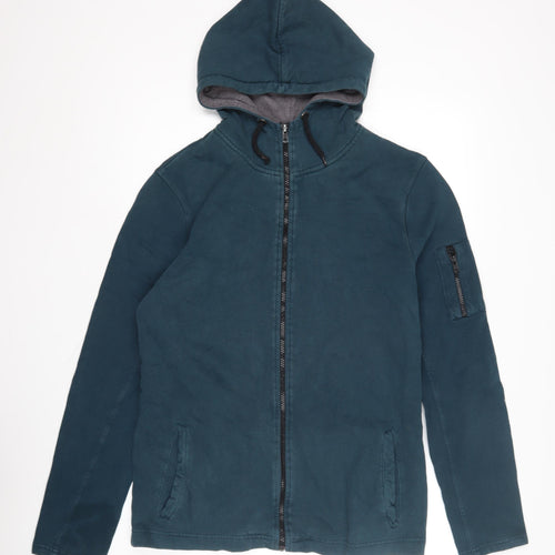 River Island Men's Blue Full Zip Hoodie, M