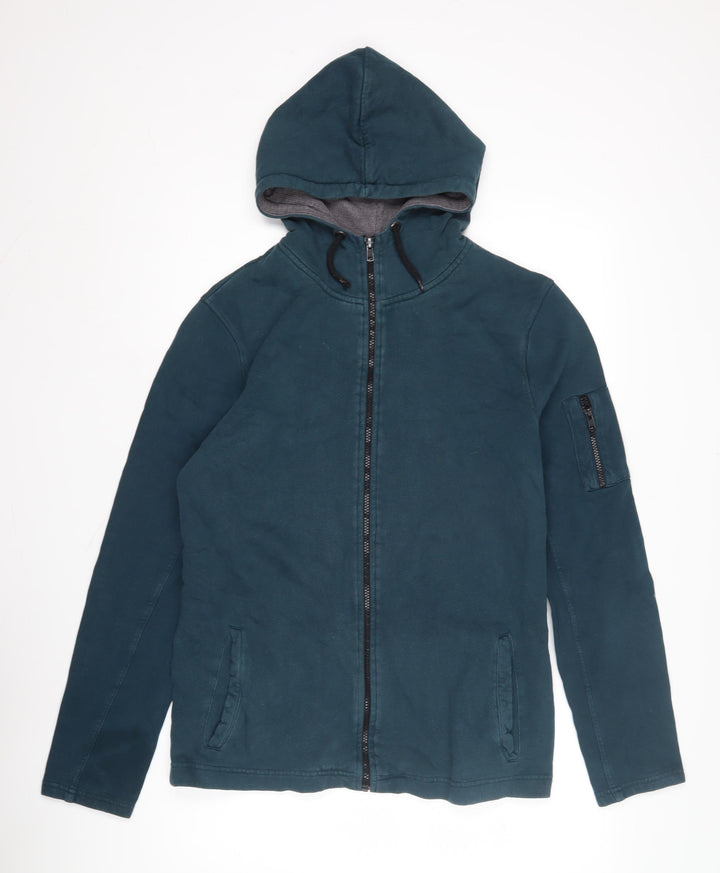 River Island Men's Blue Full Zip Hoodie, M