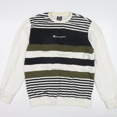 Champion Men's Multicoloured Striped Sweatshirt M