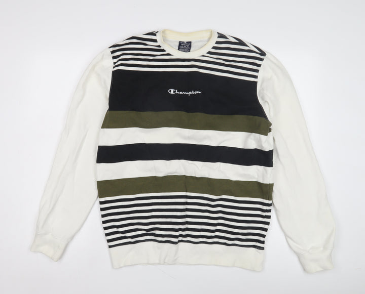 Champion Men's Multicoloured Striped Sweatshirt M