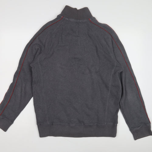 Fat Face Men's Grey Henley Sweatshirt - Size M, Mock Neck