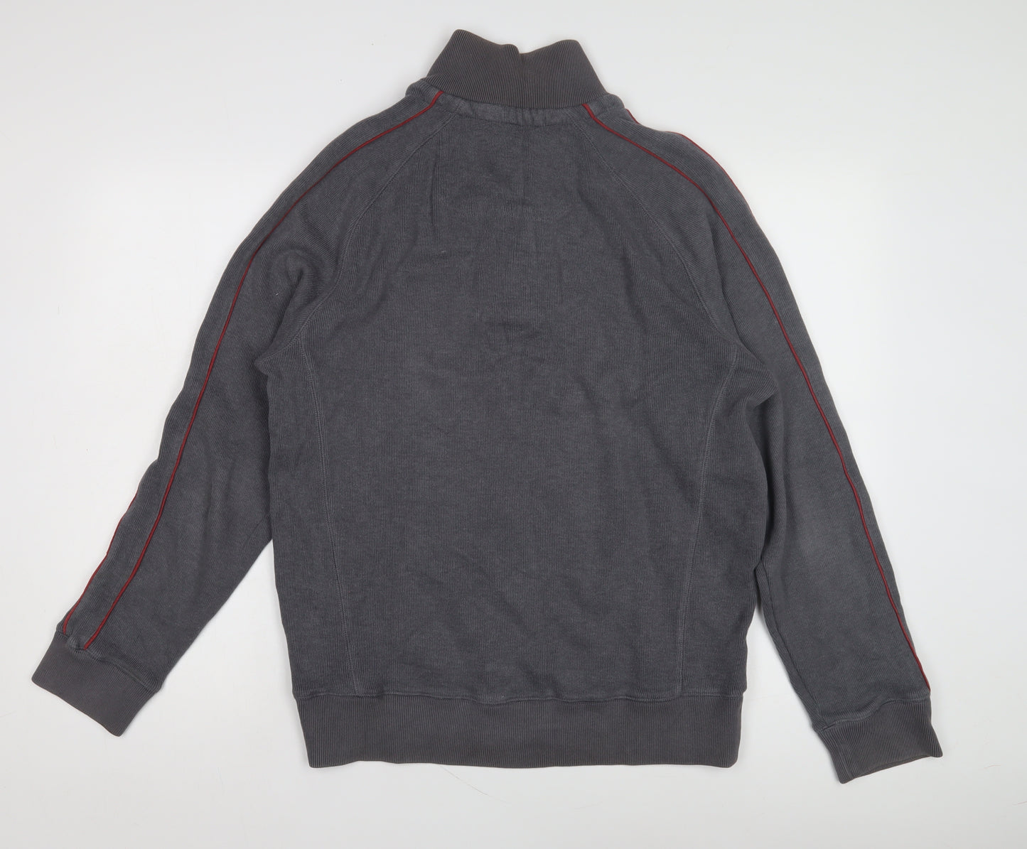 Fat Face Men's Grey Henley Sweatshirt - Size M, Mock Neck