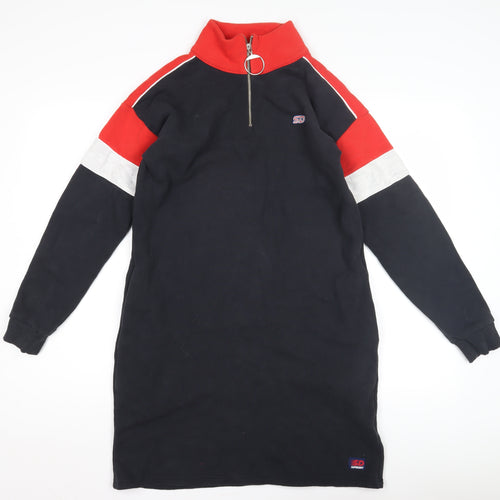 Superdry Women's Black, Red, White Sports Shirt Dress - Size 8
