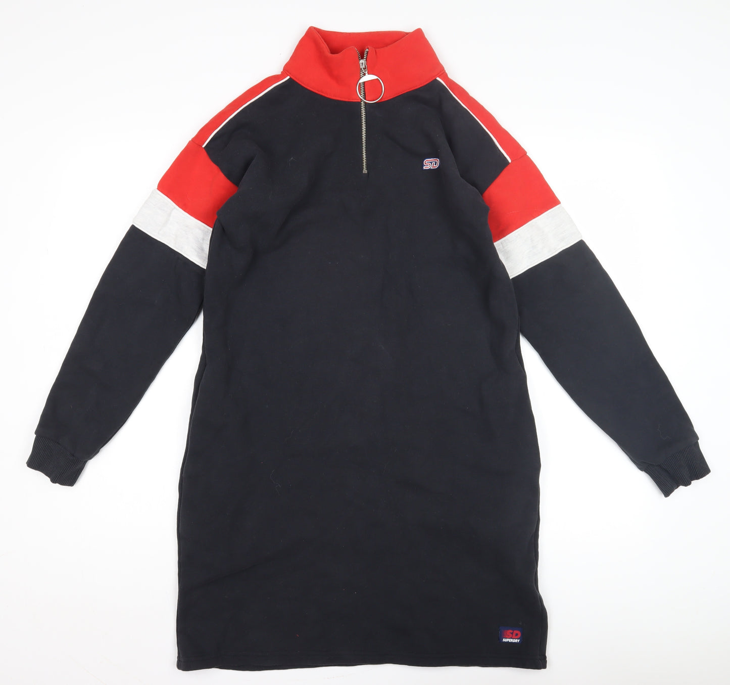 Superdry Women's Black, Red, White Sports Shirt Dress - Size 8