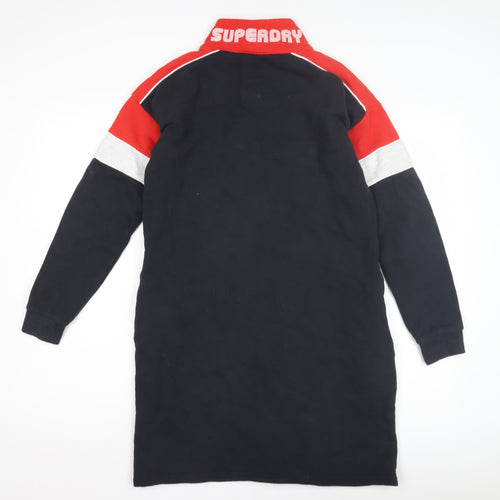 Superdry Women's Black, Red, White Sports Shirt Dress - Size 8