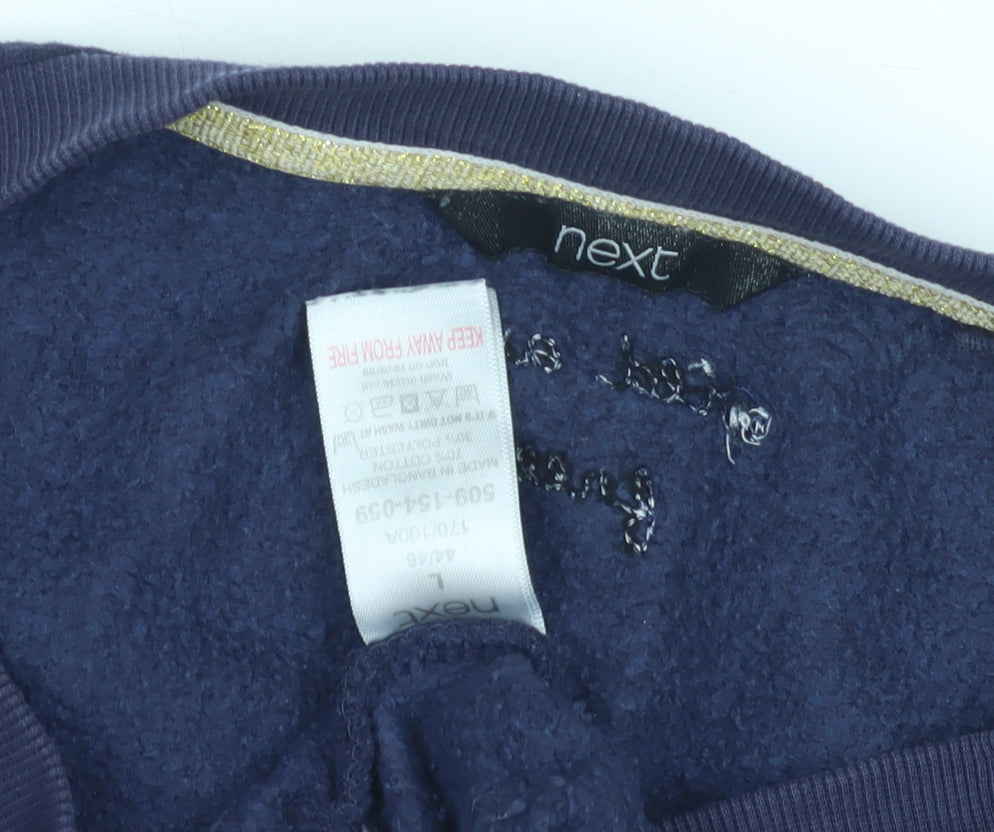 Next Women's Blue Animal Print Pullover Sweatshirt - L