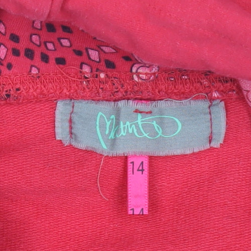 Mambo Red Women's Pullover Hoodie, Size 14, Cotton