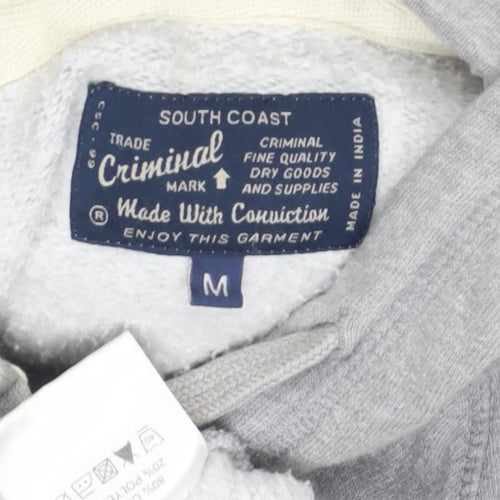 Criminal Grey Full Zip Hoodie Men’s Size M