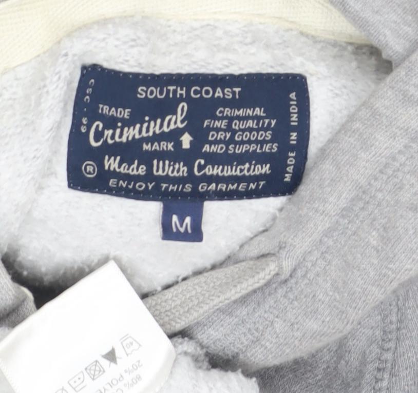 Criminal Grey Full Zip Hoodie Men’s Size M