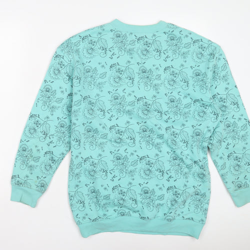 Damart Women's Blue Floral Pullover Sweatshirt, Size S