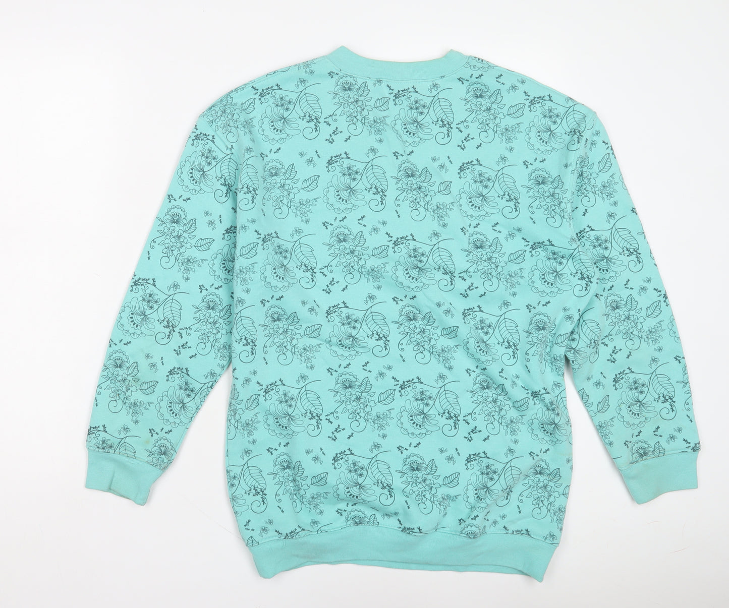 Damart Women's Blue Floral Pullover Sweatshirt, Size S