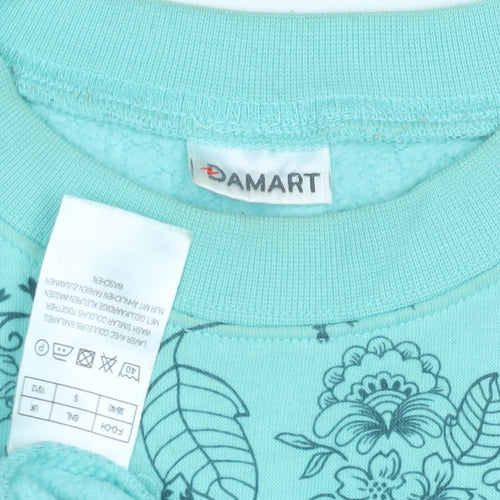 Damart Women's Blue Floral Pullover Sweatshirt, Size S