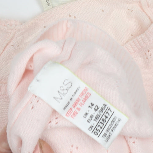 Marks and Spencer Women's Pink Pullover Jumper, Size 14