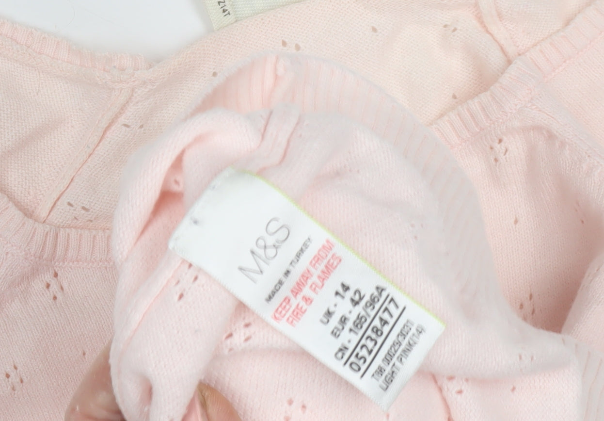 Marks and Spencer Women's Pink Pullover Jumper, Size 14