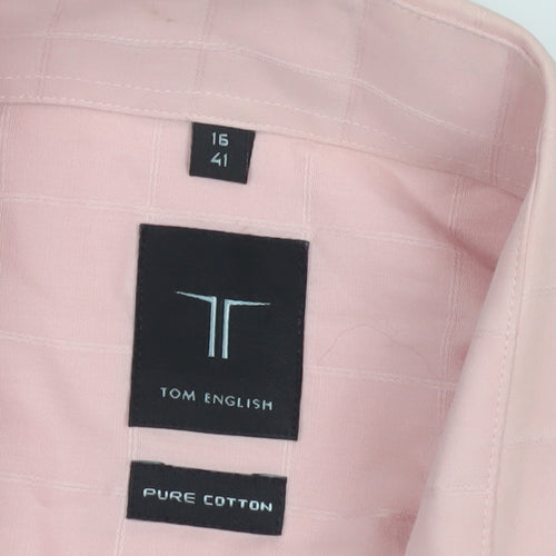 Tom English Men's Pink Dress Shirt, 16 Regular