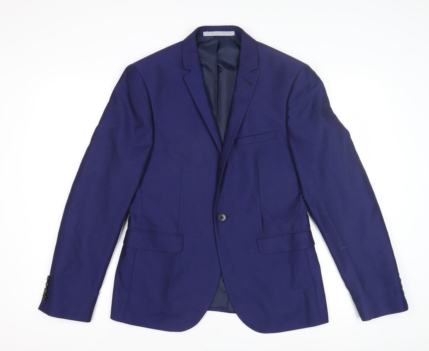 Burton Men's Blue Slim Fit Blazer Jacket, Size 38S