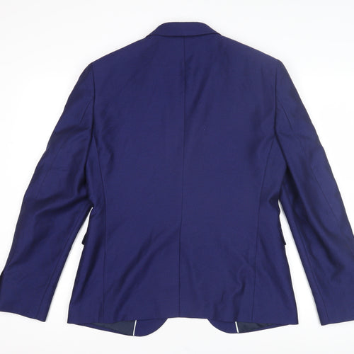 Burton Men's Blue Slim Fit Blazer Jacket, Size 38S