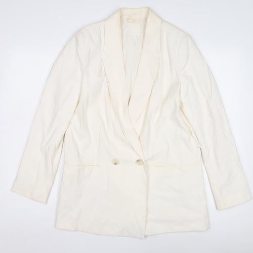 H&M Women's Ivory Blazer - Long Sleeve Size M