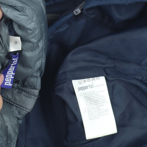Pepperts Boys Blue Ombré Puffer Jacket 12Y Zipped Pockets