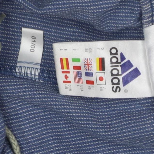 Adidas Men's Blue Striped Shorts, Size L, Casual Wear