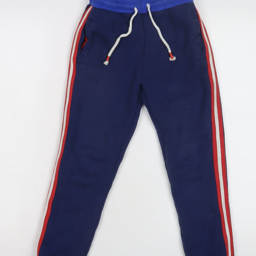 Boden Boys Blue Jogger Trousers 9 Years with Side Stripe