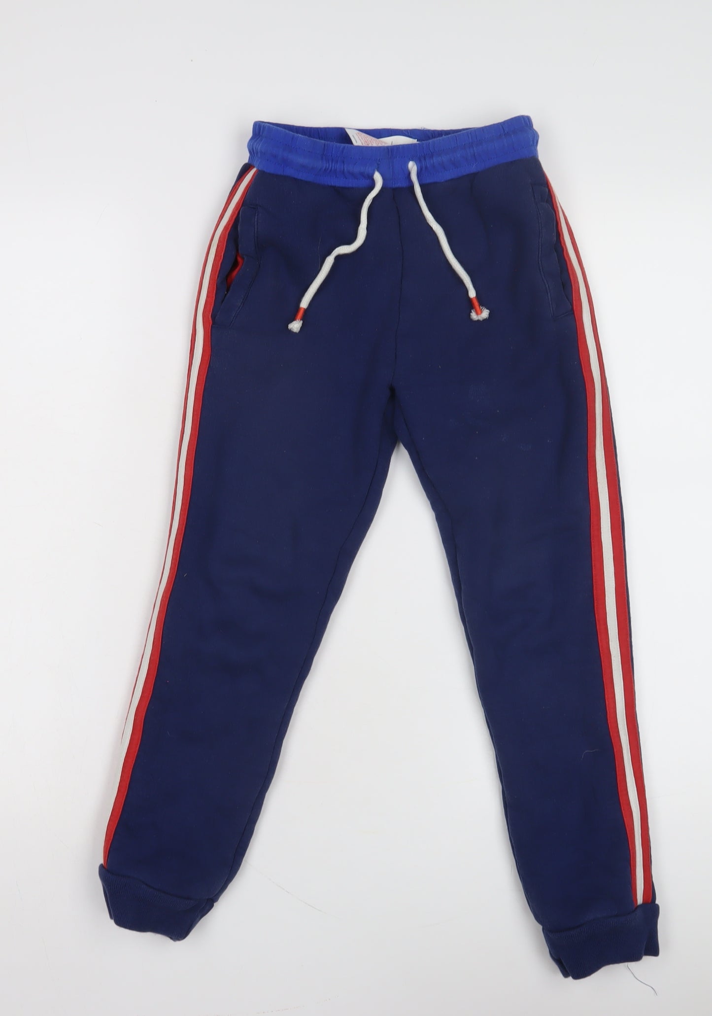 Boden Boys Blue Jogger Trousers 9 Years with Side Stripe