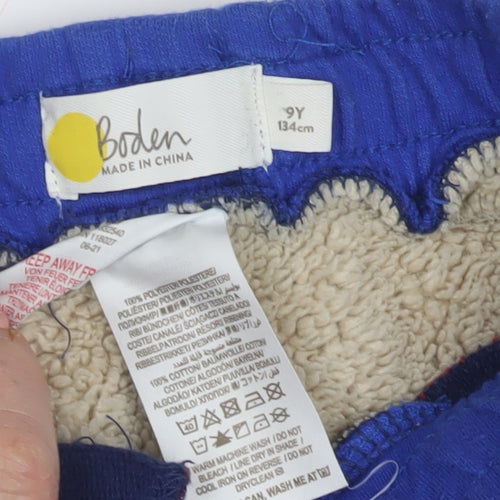 Boden Boys Blue Jogger Trousers 9 Years with Side Stripe