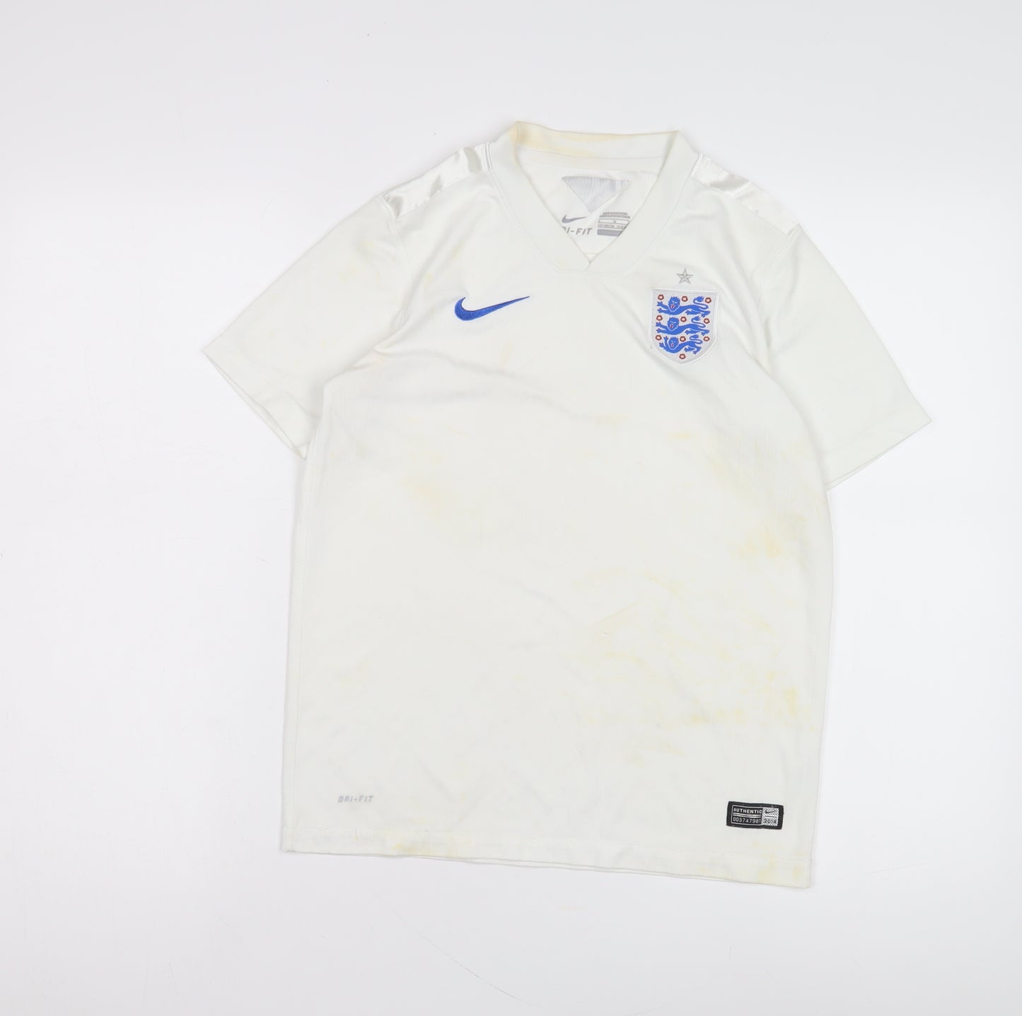 Nike Boys White Sports Jersey, Age 13, Short Sleeve T-Shirt