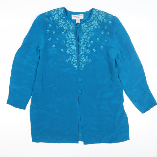 Adrianna Papell Women Blue Top, Size 2, Petites
