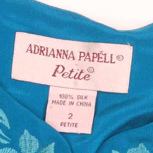 Adrianna Papell Women Blue Top, Size 2, Petites