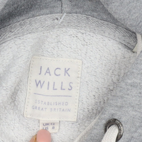 Jack Wills Women's Grey Pullover Hoodie Size 12