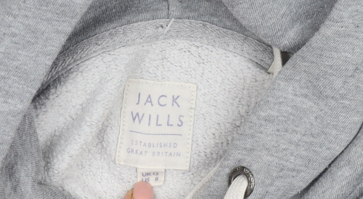 Jack Wills Women's Grey Pullover Hoodie Size 12