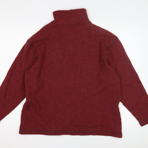 Canda Men's Red Wool 1/2 Zip Sweatshirt, Size L