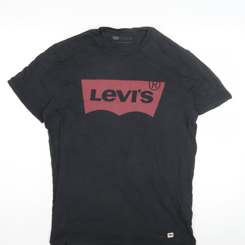 Levi's Black Men's T-Shirt, Short Sleeve, M, Cotton