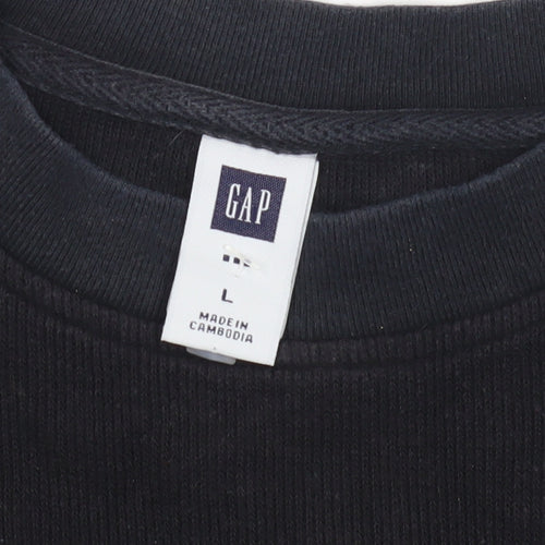 Gap Men's Black Long Sleeve Crew Neck Shirt Size L