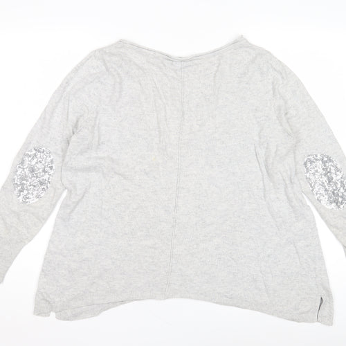 Mint Velvet Grey Women's Pullover, Size 6, Sequin Accents