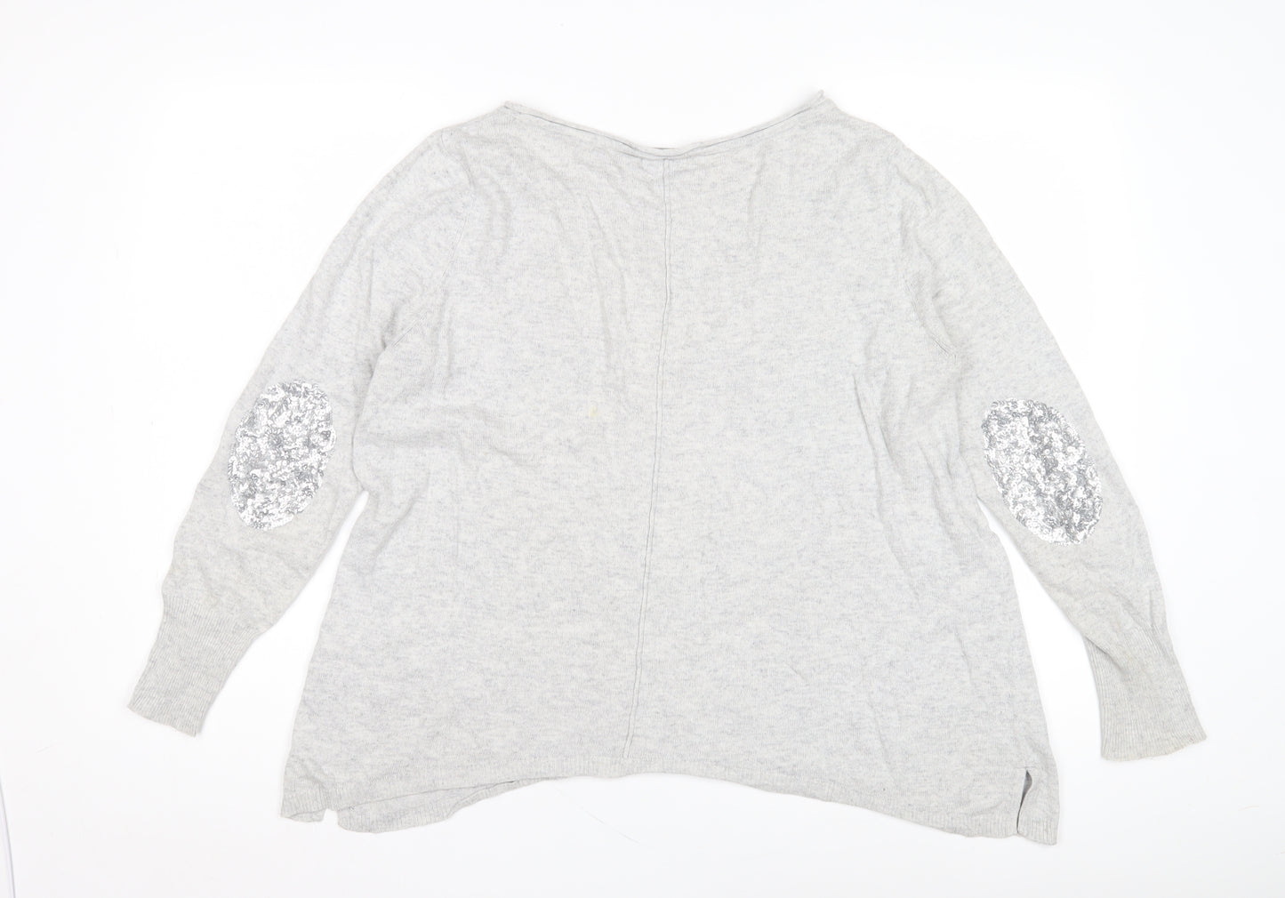 Mint Velvet Grey Women's Pullover, Size 6, Sequin Accents